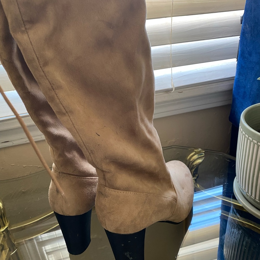 Over the knee suede boots